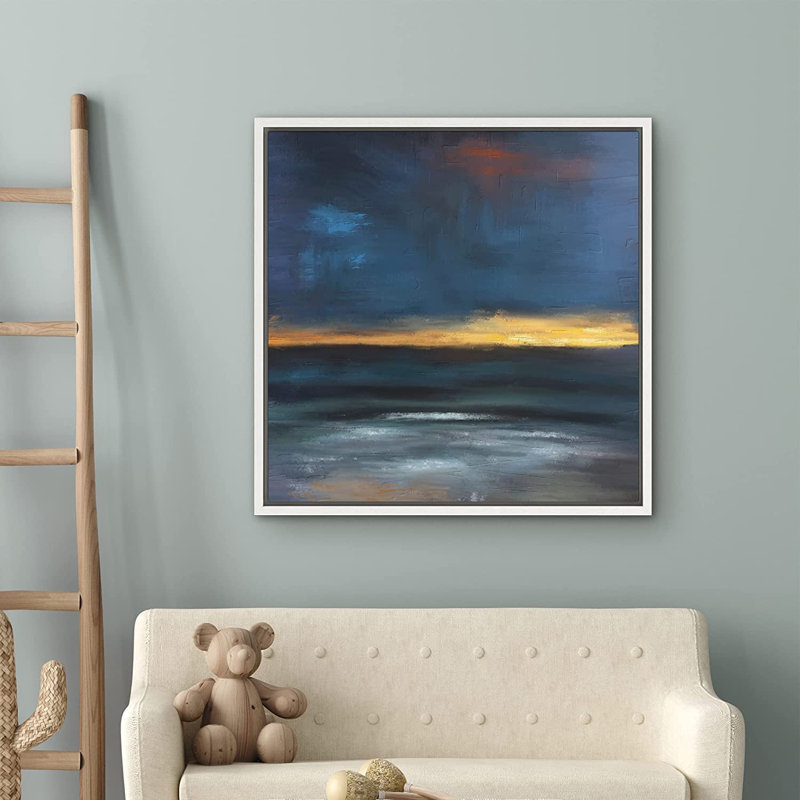 Peinture sur toile, cadre flottant, H 16 po x l 16 po x P 1,5 po, Blanc