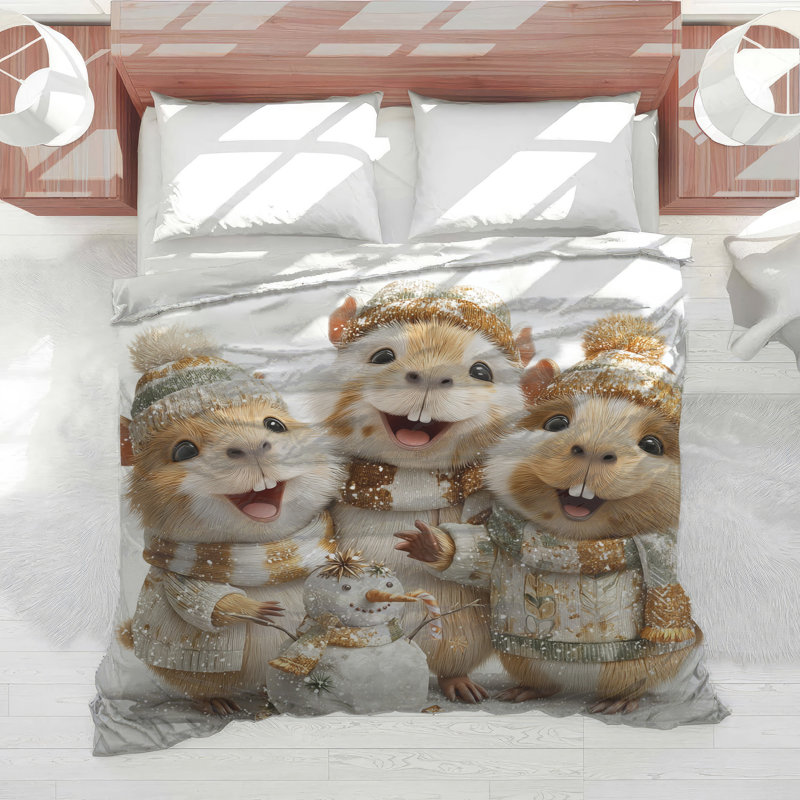 Guinea Pigs In Sweaters Comforter, Queen