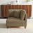 Upholstered Camel Corduroy Armchair with Pillow Back, One Arm Single Chair Module Part For Sectional Sofa-1342471573