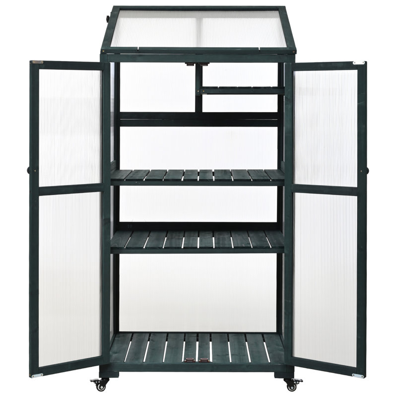 Forest Portable Greenhouse With Removable Wheels And Adjustable Plant Display Shelves, 62Inch Large Storage Units, 62-Inch