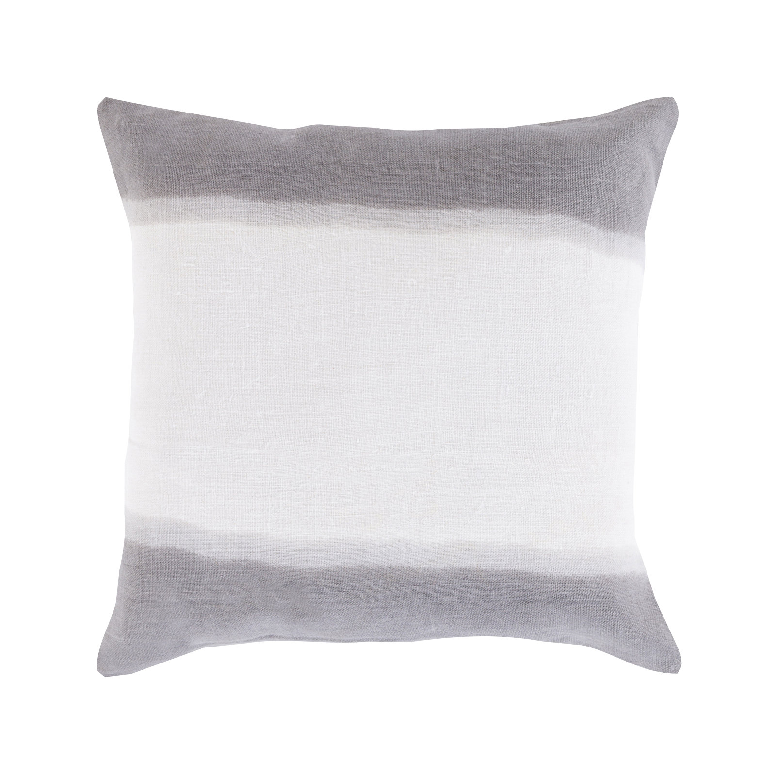 Striped 100% Linen Throw Pillow, 18" H x 18" W x 4" D, Charcoal, Polyester