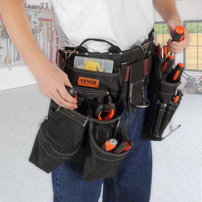 Tool Belt, 32 Pockets, Adjusts from 32 Inches to 54 Inches, Nylon Heavy Duty Tool Pouch Bag
