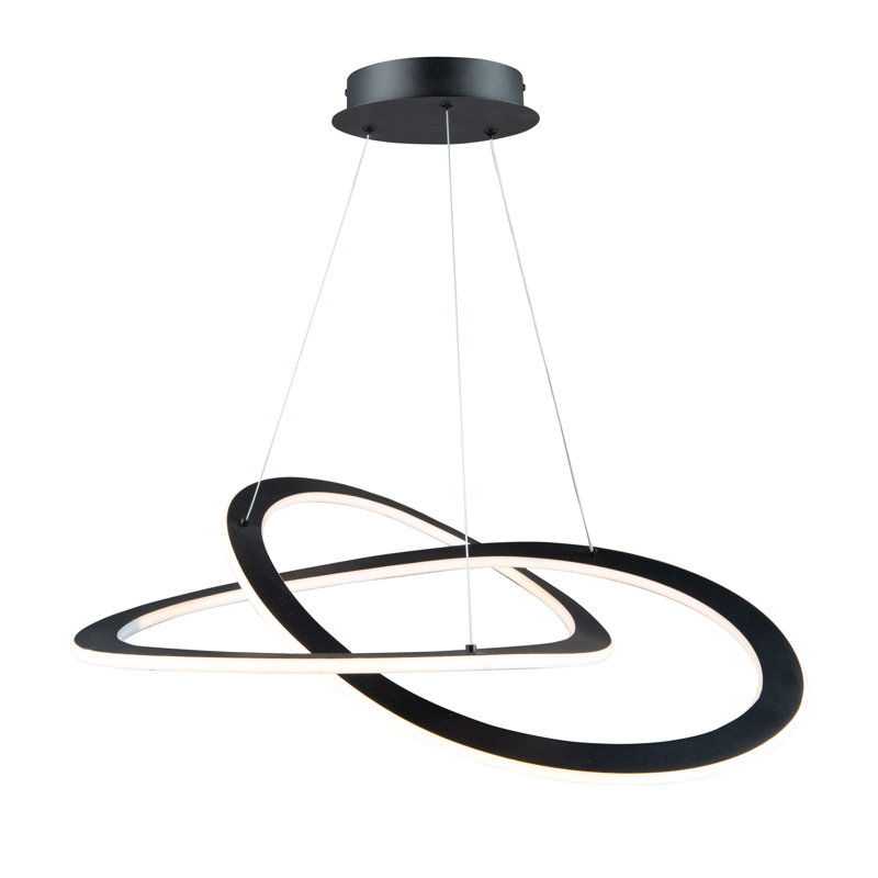 Luminaire suspendu géométrique Spoutnik 2 lumières Wave, H 60 po x l 25,6 po x P 26,8 po