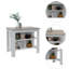 Roblar 8-Shelf 2-Door 2-Piece Kitchen Set, Kitchen Island And Pantry Cabinet White And Light Grey-1056174991