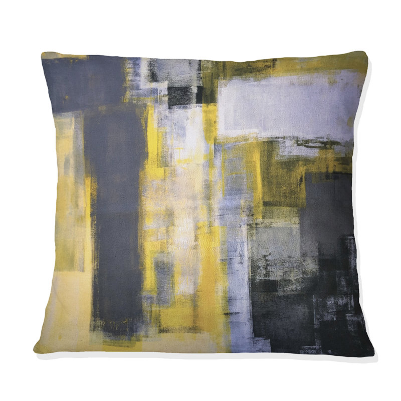  Coussin abstrait flou abstrait, Carré, 16 po x 1 po
