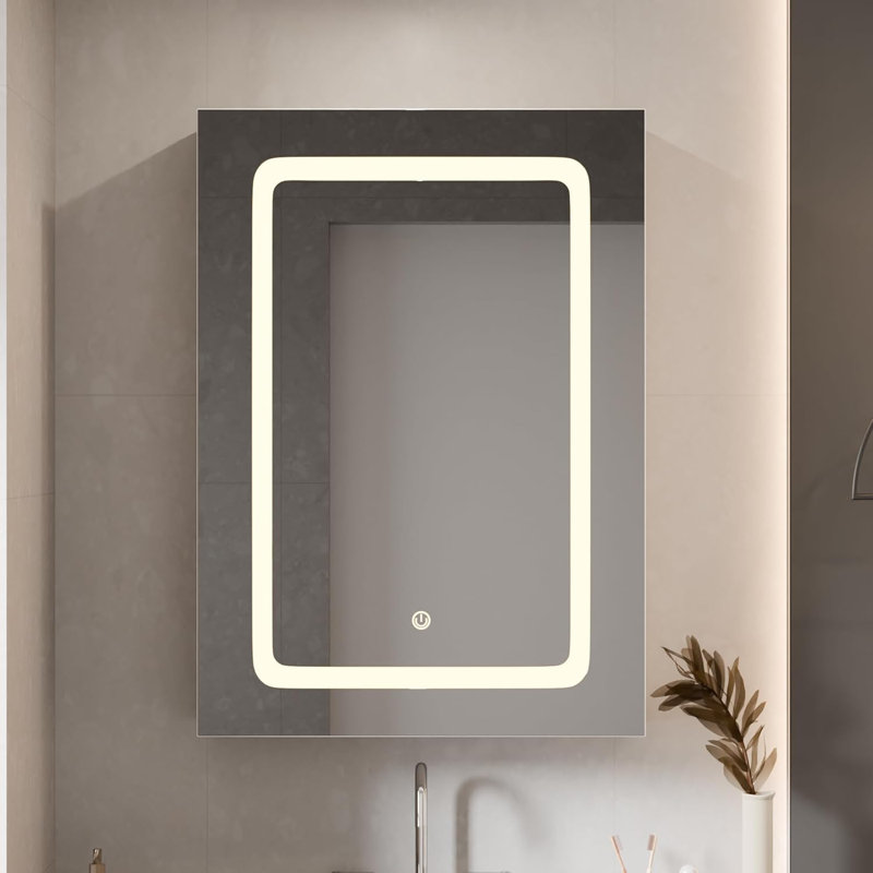 50mm W 70mm H Wall Mounted Required Medicine Cabinet Mirror Adjustable