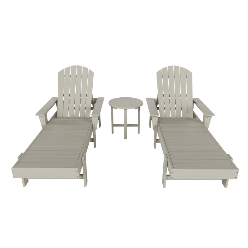 Altura Outdoor Chaise Lounge with Table, Sand