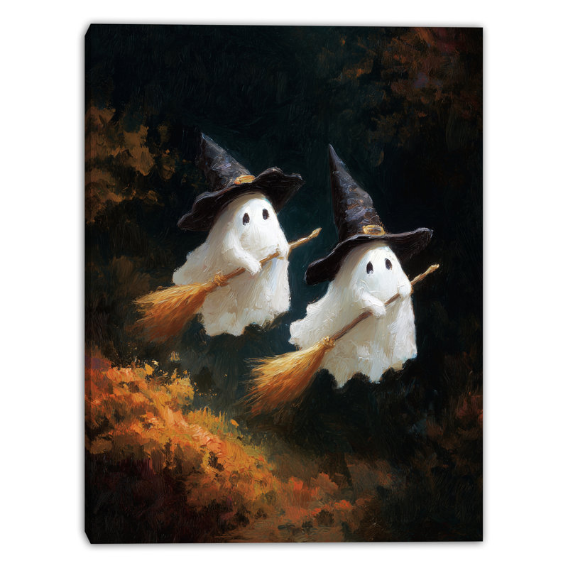 «Painterly Ghost Witches», art mural sur toile, H 24 po x l 16 po