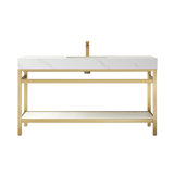 60'' Single Bathroom Vanity with Stone Top