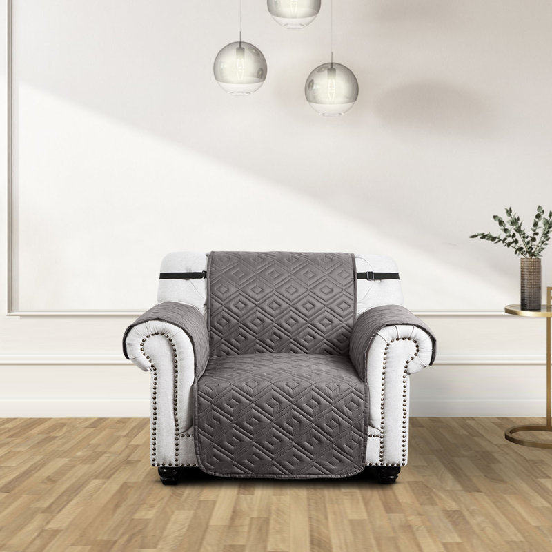 Box Cushion Sofa Slipcover, Light Grey