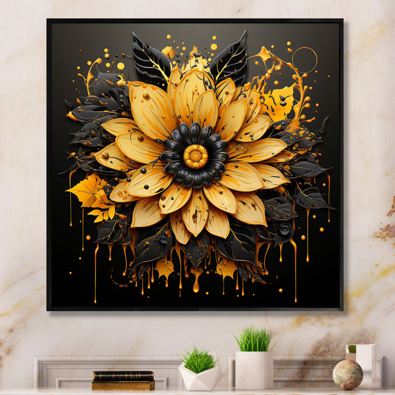 Décoration murale boho mandala fleur tranquillité 4 - Boho mandala, Toile tendue, H 16 po x l 16 po x P 1 po