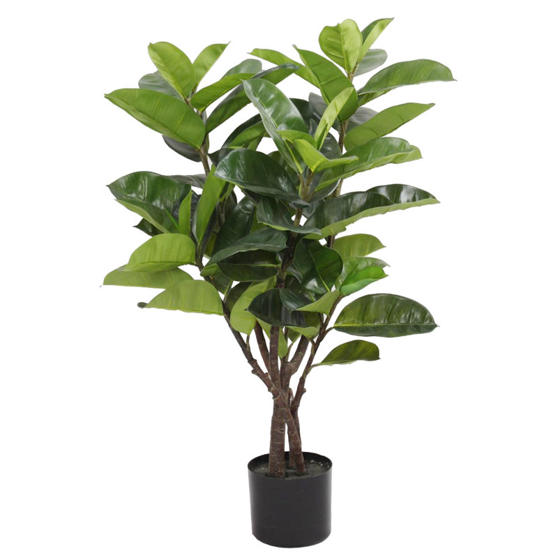 Artificial Flowers And Plants Faux Rubber Tree in Pot Liner
