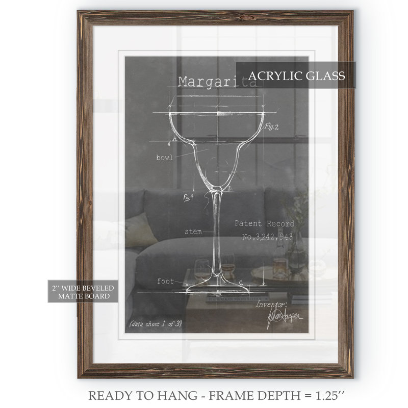 «Barware Blueprint VI» par Paul Cezanne - reproduction d'art encadrée, H 22 po x l 18po x P 1,25 po, Papier encadré moka