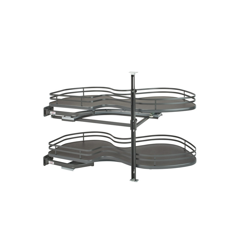 Orion Gray 2-Tier Blind Corner Cabinet Organizer