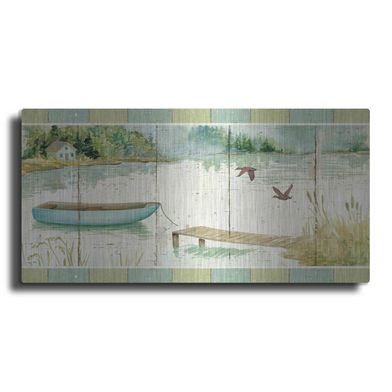 " Lakeside Dock " by Daphne Brissonnet, 12" H x 24" W
