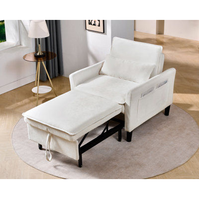  32.28" Chenille Single Sofa Bed / Pull-Out Sleeper Chair / Armchair