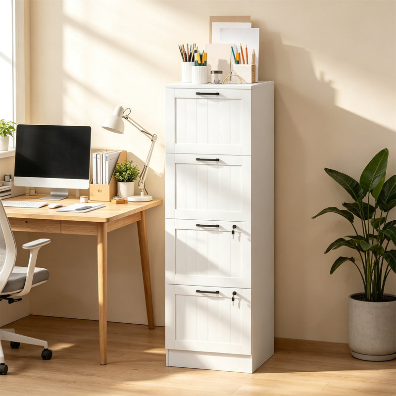 40 cm W 4 -Drawer Filing Cabinet, White