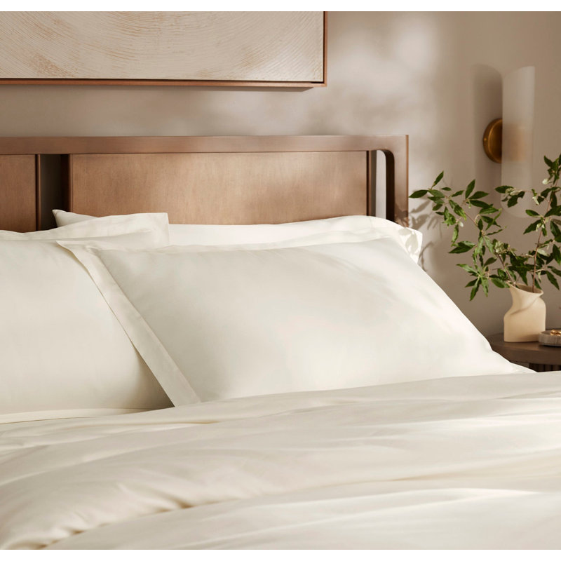 Signature Hemmed Duvet Set, Queen Duvet Cover + 2 Standard Shams, Cream