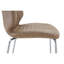 Ensemble de 2 chaises d'appoint en beige doux avec cuir ciré à l'huile, dossier haut Mid-Century et pieds en métal