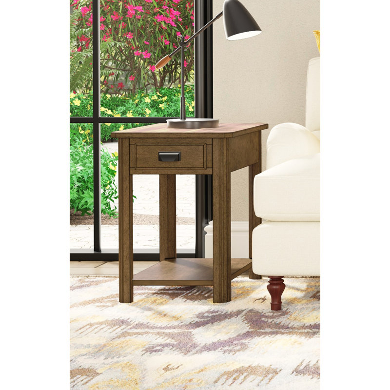 Parman Oak Wood Laminate Rectangular End Table