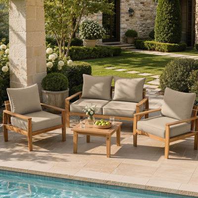 Coussins de chaise d'extérieur et coussins de siège et de dossier Brax 24X24X5 Braun