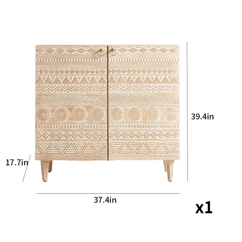 Armoire d'appoint en bois massif Light Luxury Retro