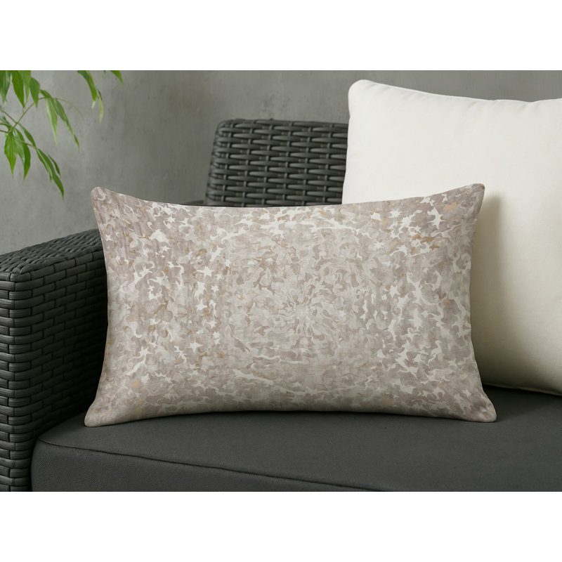 Coussin décoratif intérieur et extérieur Modern, Gris abstrait 63, Rectangle H 18 po x l 25 po