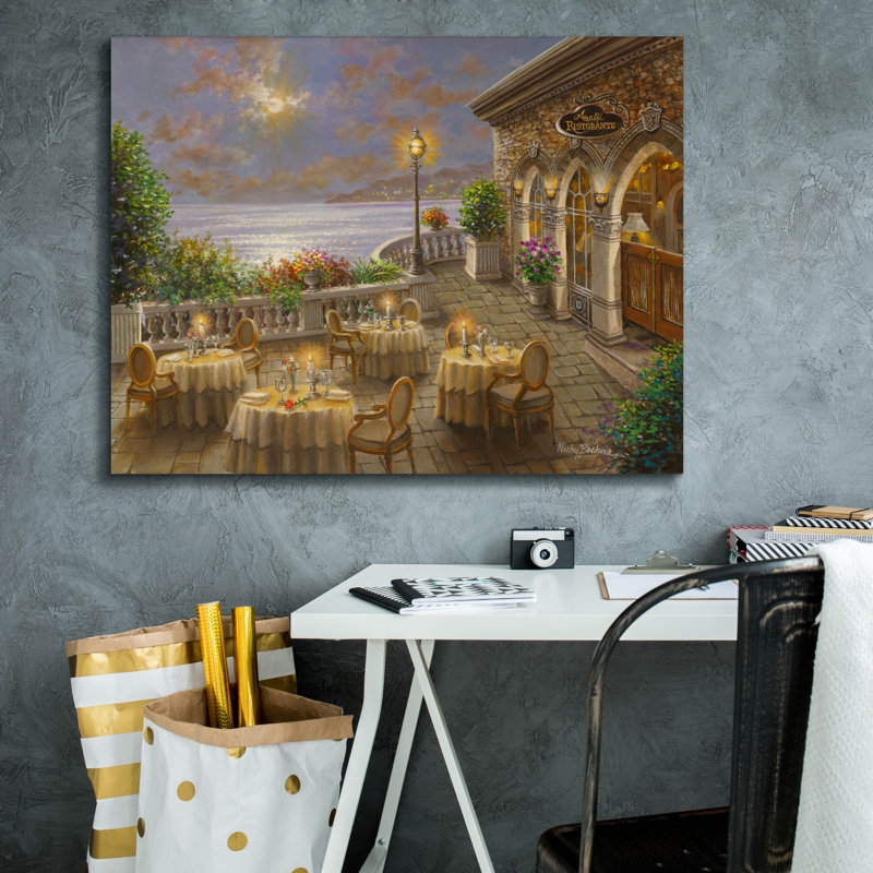  «A Romantic Dinning Invitation» par Nicky Boehme, art mural sur toile, 34 po x 26 po, H 26 po x l 34 po