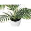 Plante artificielle de palmier 28 pouces, 12 feuilles réglables en soie verte avec pot blanc