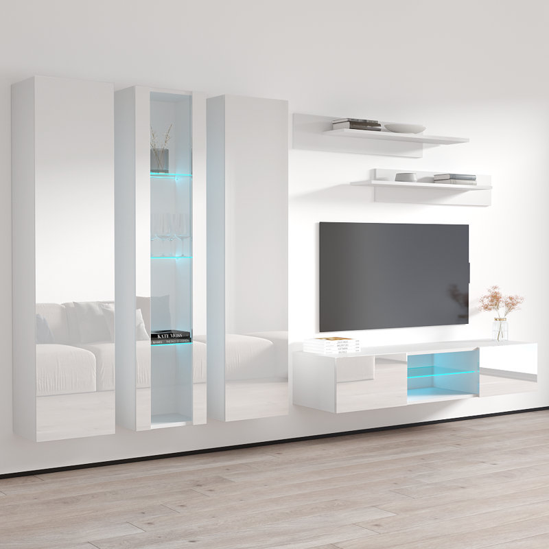 Meuble audio-vidéo flottant Fly, Blanc