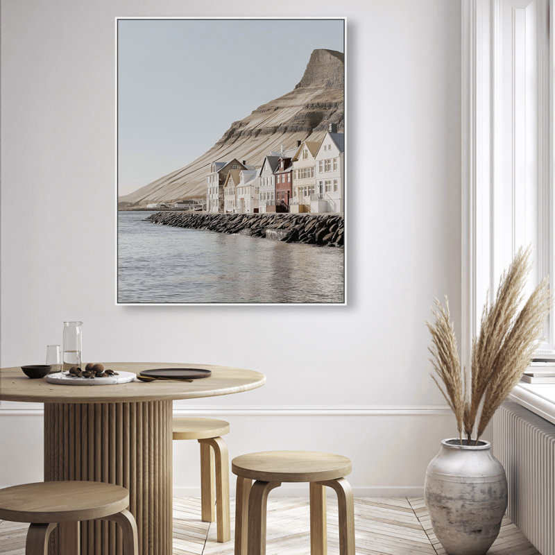Coastal Homes I Print by Oliver Gal, White Floater Frame, 37"H x 46"W