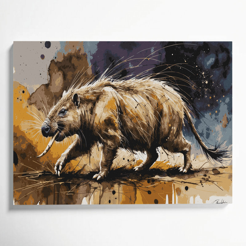 Wildlife Aardvark Gray Canvas Wall Art