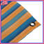 Tapisserie murale orange à rayures bleues - Décoration murale à rayures-1387956896