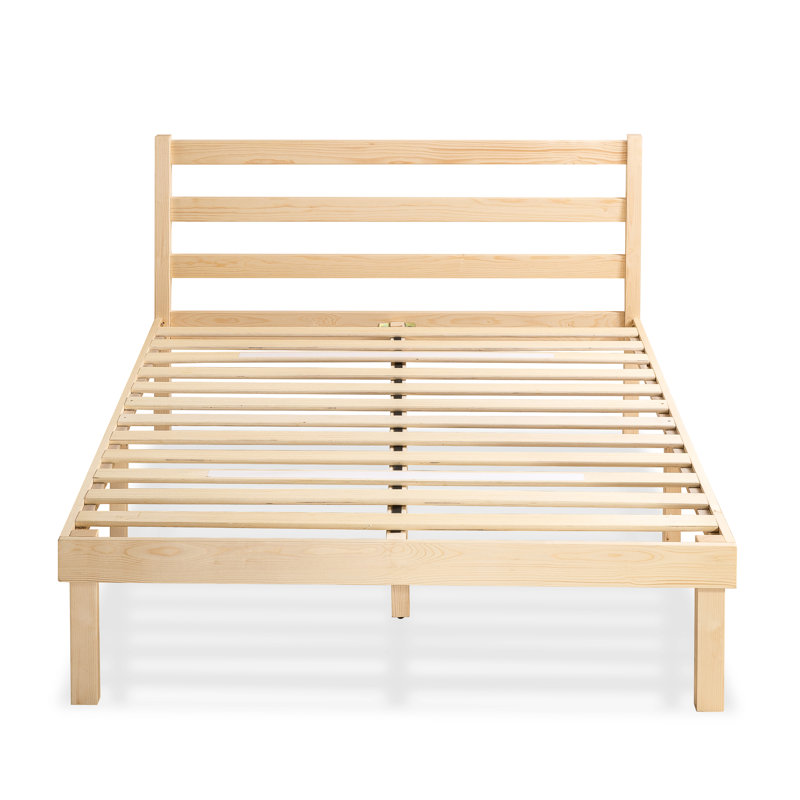 Structure de lit plateforme en bois massif 35 po avec tête de lit Zinus Robin, Très grand