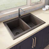 33" L x 22" W Double Basin Dual Mount Kitchen Sink