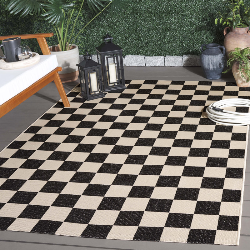 Tapis d'intérieur / extérieur à motif géométrique Monda Performance, Rectangle 5 pi 3 po x 7 pi 6 po