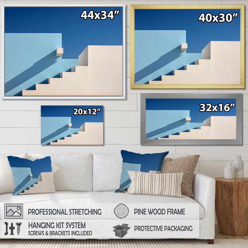 «Beach House Architecture Dream Retreat V», reproduction sur toile, H 24 po x l 32 po x P 1 po, Cadre flottant doré