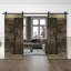 Porte de grange à panneaux et en bois avec quincaillerie d'installation-83967018-83967016
