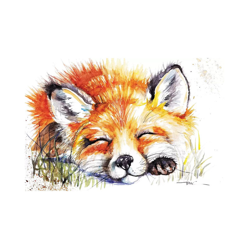 «Sleeping Fox», reproduction d'art sur toile tendue, H 26 po x l 40 po x 1,5 po
