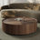 Table basse ronde avec 2 tiroirs de rangement et base robuste