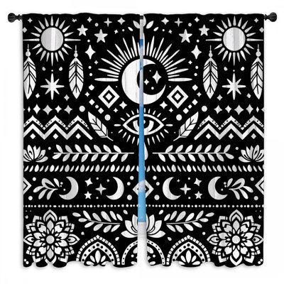 Rideaux de fenêtre Sun Moon Eye Symbols