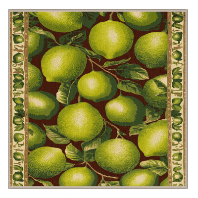 Washable Lime Persian Fruits Area Rug