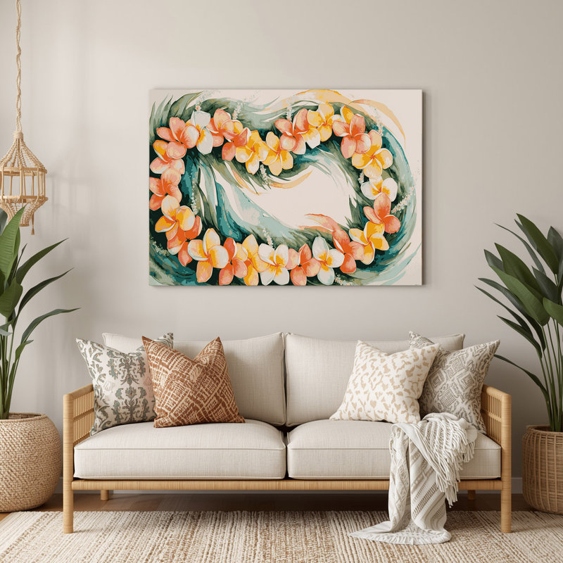 Art mural hawaïen Plumeria, H 11 po x l 14 po