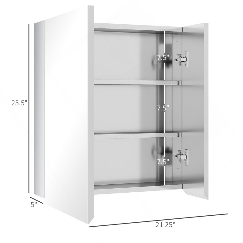 Miroir de salle de bain Kleankin, Argent argent