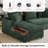 93.7'' L-shaped Chenille Upholstered Sectional Sofa With Left-facing Chaise And Built-in Wooden Storage Compartment-267345120