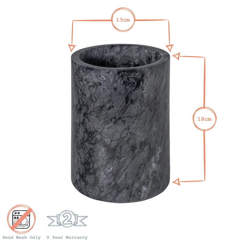 Argon Tableware - Marble Wine Bottle Cooler - 13cm, Black