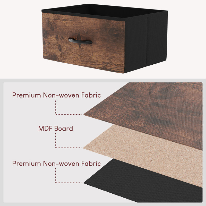 Chorley 5 Drawer Fabric Drawer Chest, Rustic Brown, UKFR Certified