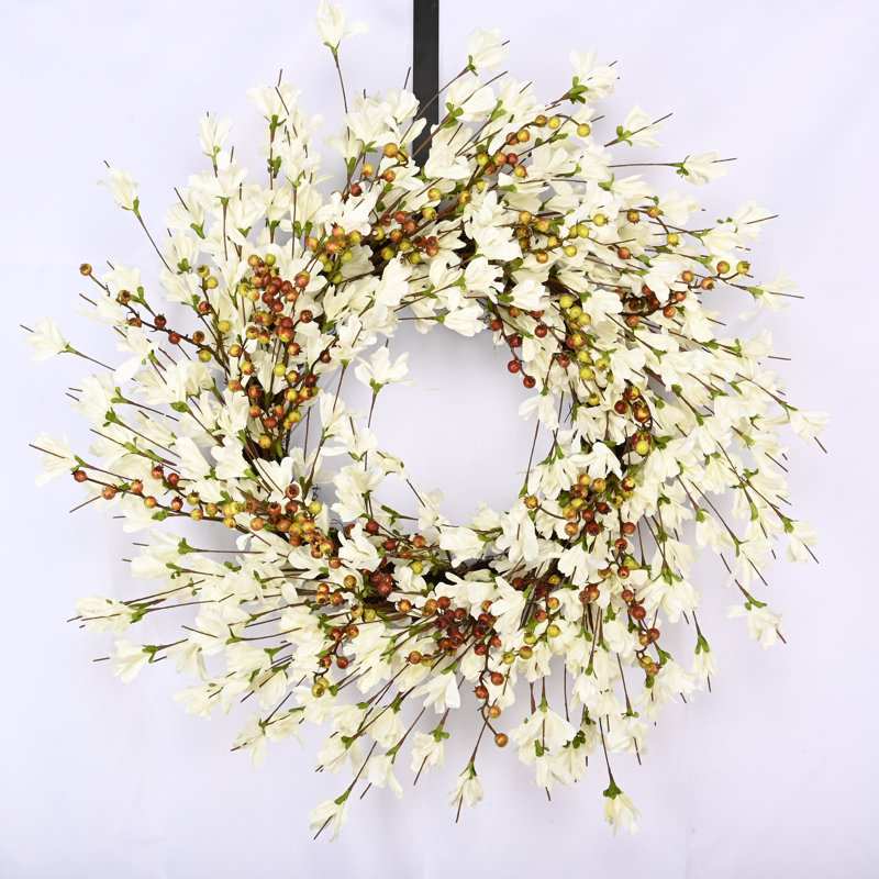  Couronne florale 26 po Forsythia