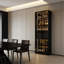 Armoire à vin en verre de luxe 31,5 "avec lumière DEL, tiroirs intégrés et porte-bouteilles