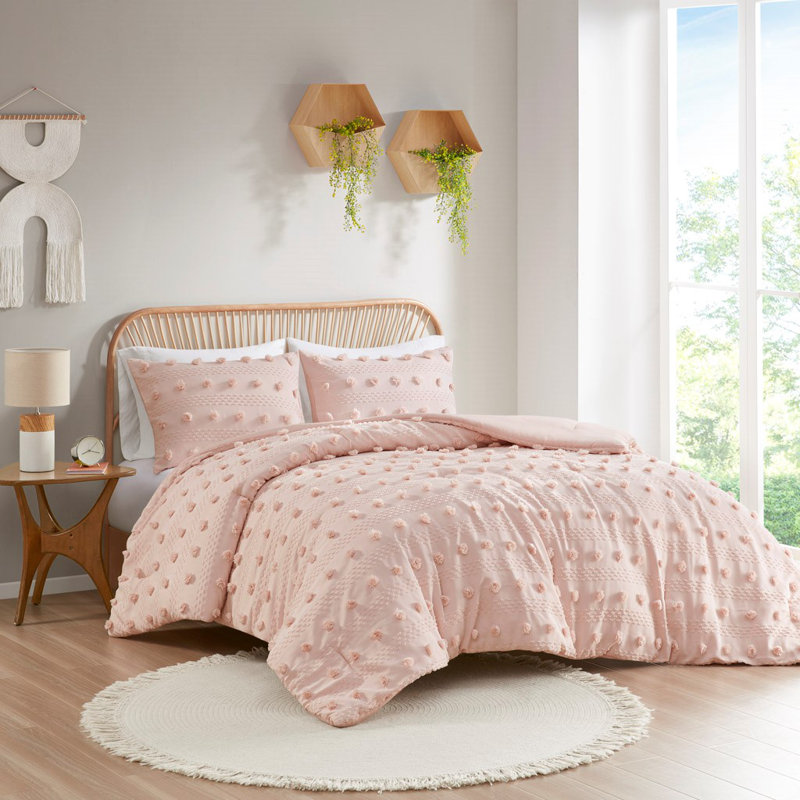 Ensemble d'édredon en polyester , Rose, Édredon simple / simple TG + 1 taie décorative